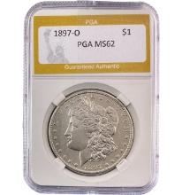 1897-O Silver $1 Morgan Dollar PGA MS62
