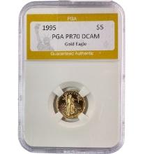 1995 $5 Gold American Eagle 1/10 OZ PGA PR70 DCAM