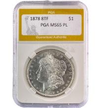 1878 8TF Morgan Dollar PGA MS65 PL