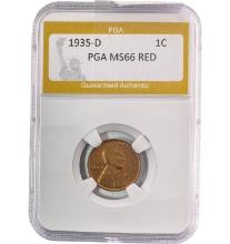 1935-D Lincoln Cent PGA MS66 RED