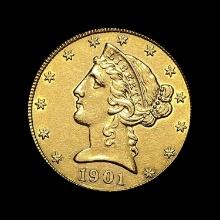 1901-S Liberty Head Half Eagle $5 Gold UNCIRCULATED