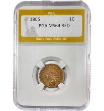 1865 Indian Head 1C PGA MS64 RED