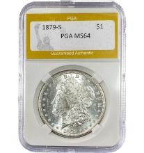 1879-S Silver $1 Morgan Dollar PGA MS64