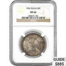 1936 Texas 50C NGC MS66
