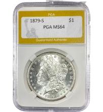 1879-S Silver $1 Morgan Dollar PGA MS64