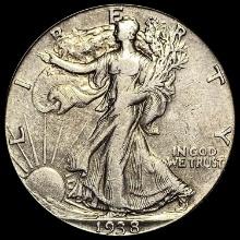 1938-D Silver Half Dollar Walking Liberty LIGHTLY CIRCULATED