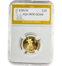 1995-W $10 American Gold Eagle 1/4 OZ PGA PR70 DCAM