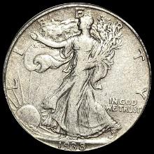 1938-D Silver Half Dollar (Walking Liberty) LIGHTLY CIRCULATED