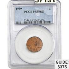 1939 Lincoln Cent PCGS PR65RD