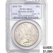 1878 7TF Morgan Silver Dollar Rev 1879 PCGS MS6