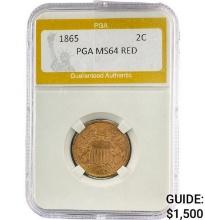 1865 2C PGA MS64 RED