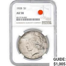1928 Peace Dollar NGC AU58