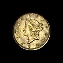 1853 Gold $1 Liberty Head Type 1 CLOSELY UNCIRCULATED