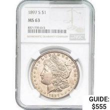1897-S Morgan Silver Dollar NGC MS63