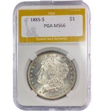 1885-S Morgan Silver Dollar PGA MS66