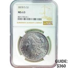 1878-S Morgan Silver Dollar NGC MS63