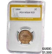 1864 2C PGA MS64 RED