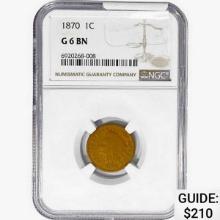 1870 Indian Head Cent NGC G6 BN