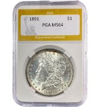 1891 Morgan Silver Dollar PGA MS64