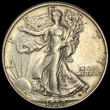 1938-D Silver Half Dollar Walking Liberty CLOSELY UNCIRCULATED