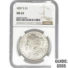 1897-S Morgan Silver Dollar NGC MS63