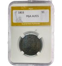 1803 Draped Bust Large Cent PGA AU55