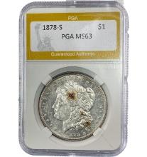 1878-S Morgan Silver Dollar PGA MS63