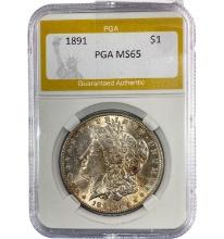 1891 Morgan Silver Dollar PGA MS65