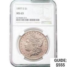1897-S Morgan Silver Dollar NGC MS63