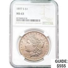 1897-S Morgan Silver Dollar NGC MS63