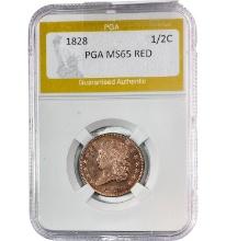 1828 Classic Head 1/2C PGA MS65 RED