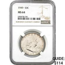 1949 Franklin Half Dollar NGC MS64