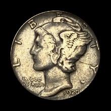 1920-D Silver Mercury Dime LIGHTLY CIRCULATED