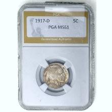1917-D Buffalo Nickel PGA MS61