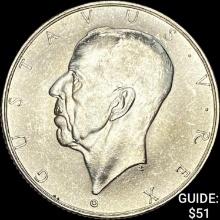 1938 Sweden Silver 2 Kronor UNCIRCULATED