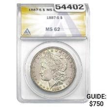 1887-S Morgan Silver Dollar ANACS MS62