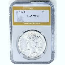 1921 Silver Peace Dollar PGA MS61