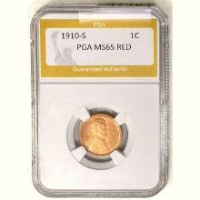 1910-S Wheat Cent PGA MS65 RED