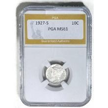1927-S Mercury Dime PGA MS61 SILVER