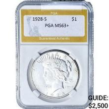 1928-S Silver Dollar PGA MS63+