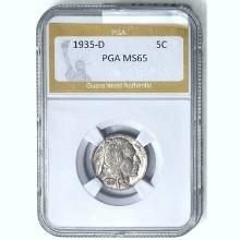 1935-D Buffalo Nickel PGA MS65