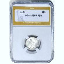 1938 Mercury Dime PGA MS67 FSB