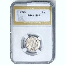1916 5C Buffalo Nickel PGA MS65