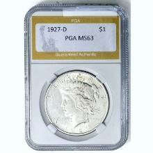 1927-D Peace Dollar PGA MS63