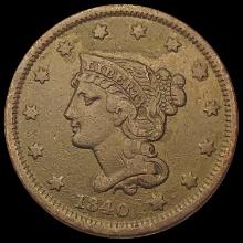 1840 Coronet Head Large Cent LIGHTLY CIRCULATED