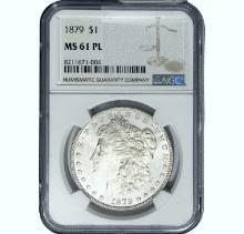 1879 Morgan Silver Dollar NGC MS61 PL