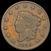 1824 Coronet Head Large Cent LIGHTLY CIRCULATED