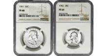 [2] 1961-1962 50C Franklin & 25C Wash. NGC PF68-69