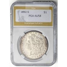 1892-S Morgan Dollar PGA AU58