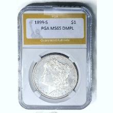 1899-S Morgan Dollar PGA MS65 DMPL